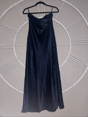 Quince 100% Silk Strapless Navy Midi Dress